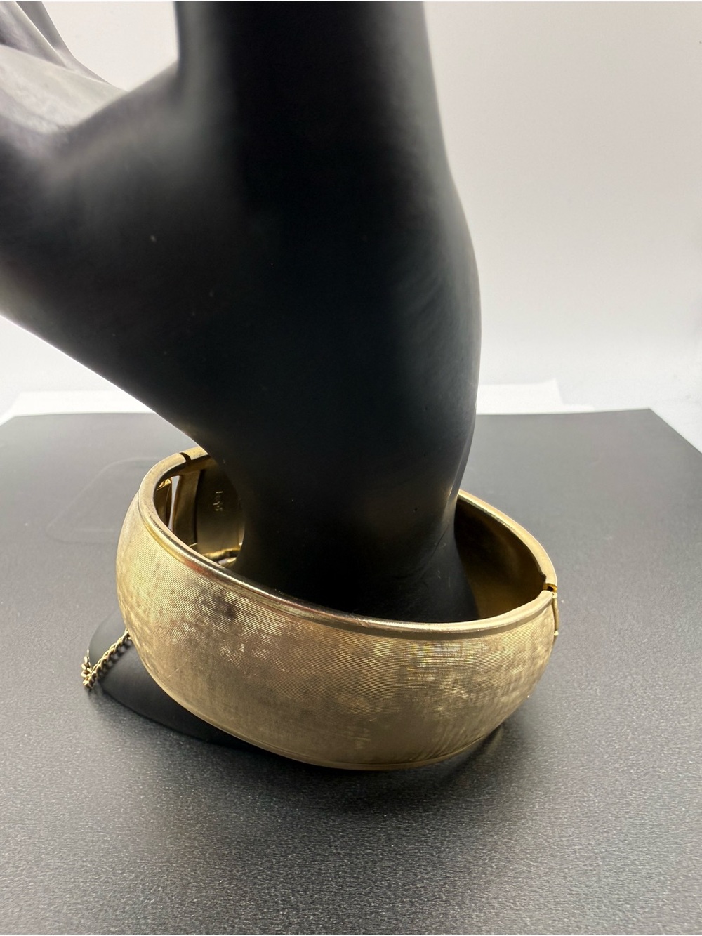 Vintage Coro Pegasus Signed Gold Tone Wide Hinged Bracelet